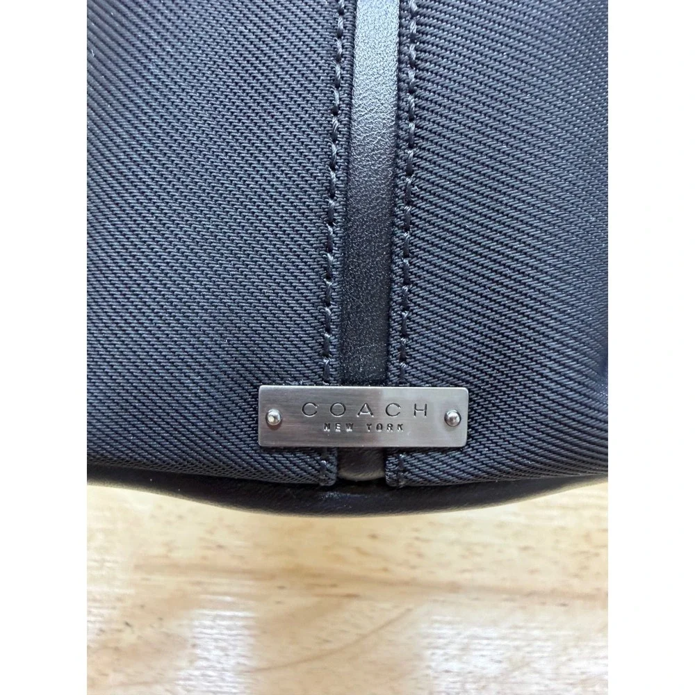 Vintage Coach Mercer Mini Satchel Bag 7417 Black Twill Leather Y2K Quiet Luxury